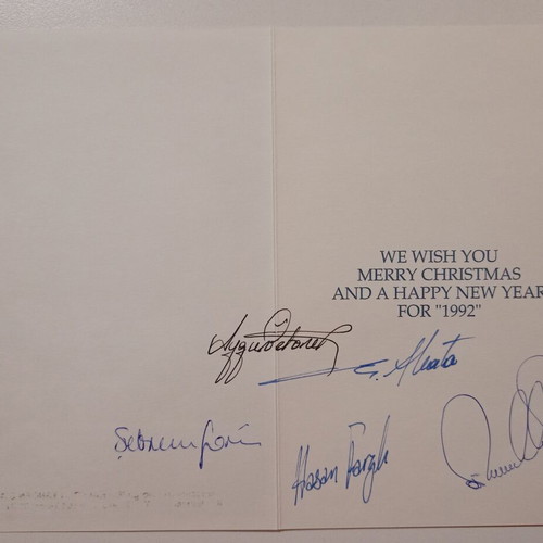 Christmas and New Year 1992 greeting card used