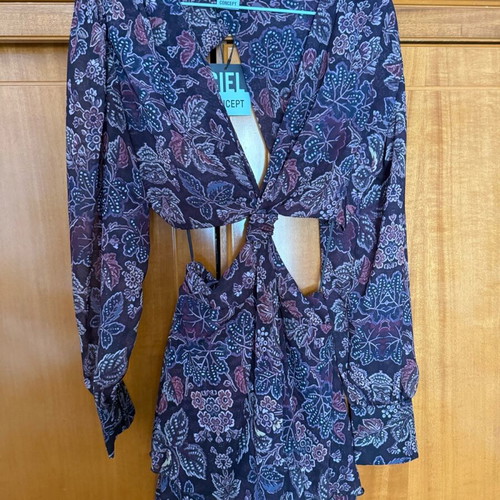 Ciel concept dress new, mini with open back, one size, multicolor