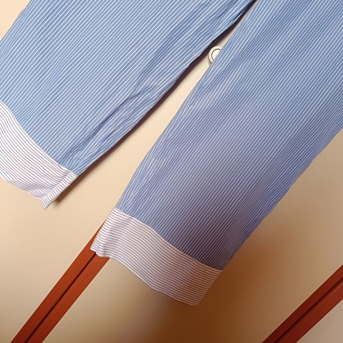 Pink Woman airy pants size M, like new, white and blue