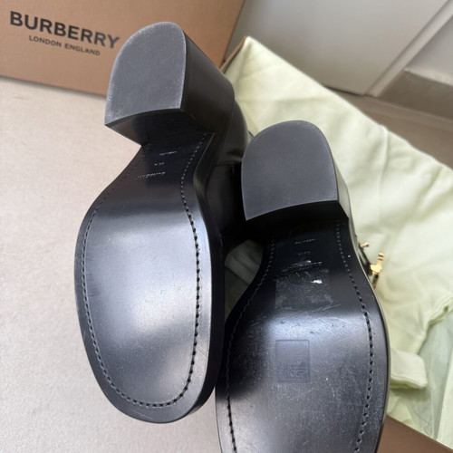 Burberry women's black leather ankle boots new