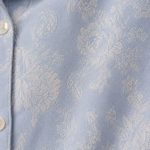 Hilditch & Key women's shirt Made in Britain, blue floral paisley