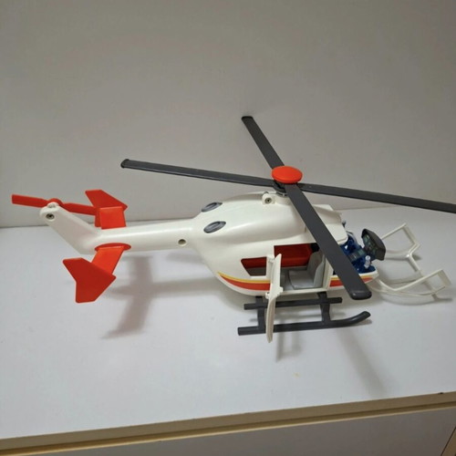 Playmobil Hospital Emergency Helicopter and City Action Emergency Vehicle like new