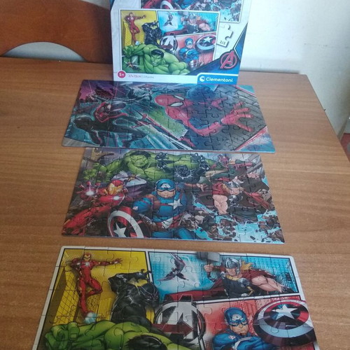 Avengers puzzles 2x60 pcs and Spiderman used
