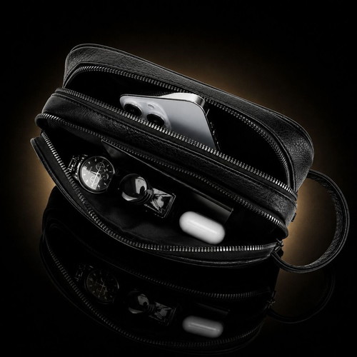 Men's PU Leather Handbag Black AA Quality