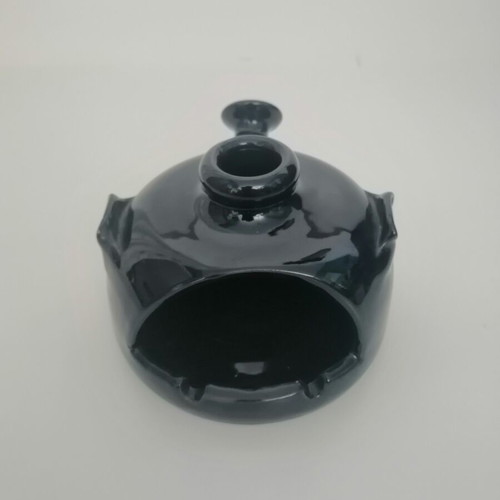 Ceramic ashtray blue with windproof design
