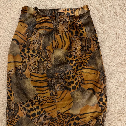 Midi velvet leopard-tiger skirt used, size S/M