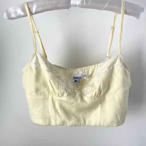 Princess Polly Lace-Trim Bustier Crop Top like new, size M, yellow