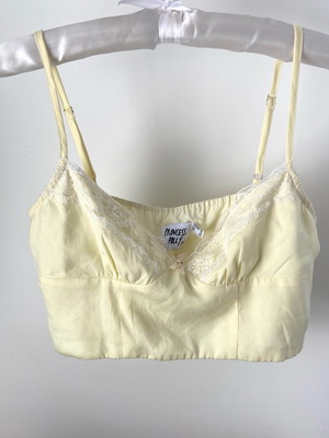 Princess Polly Lace-Trim Bustier Crop Top like new, size M, yellow