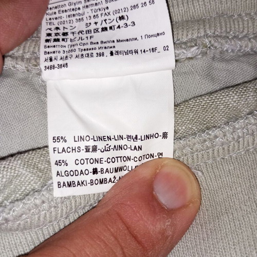 United Colors of Benetton linen shorts like new, pistachio green, 11-12 years