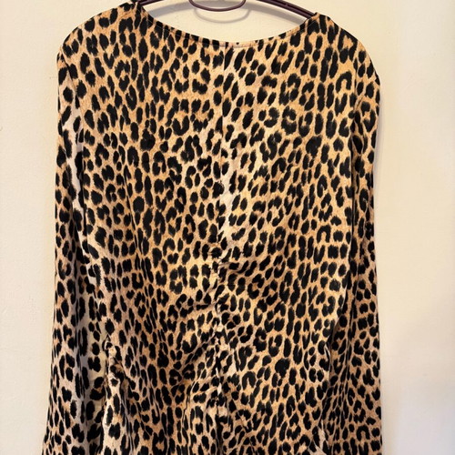 Leopard blouse with front and back ruching new, H&M, size M
