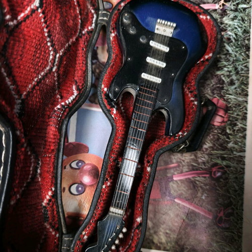 Mini guitar used, decorative with case