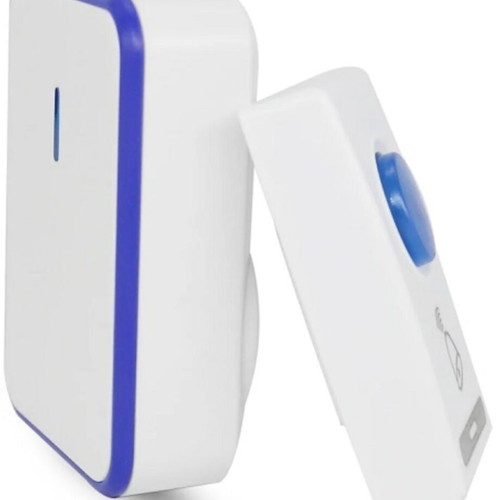 Wireless doorbell 201A with external button white-blue