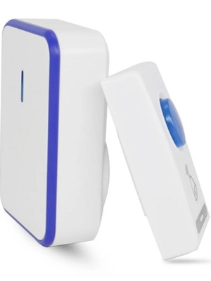 Wireless doorbell 201A with external button white-blue