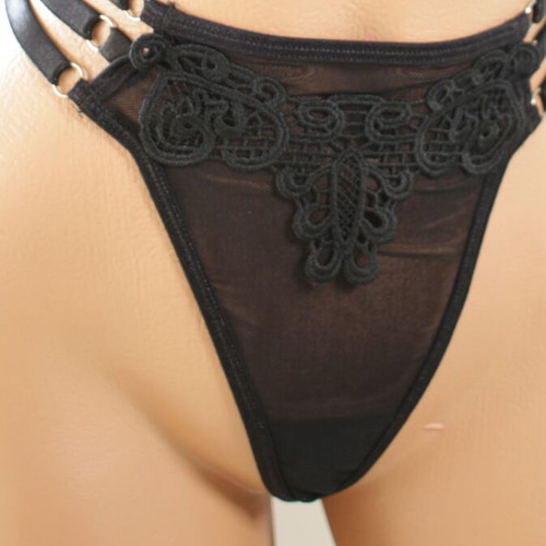 Lingerie set of three pieces with lace black, new