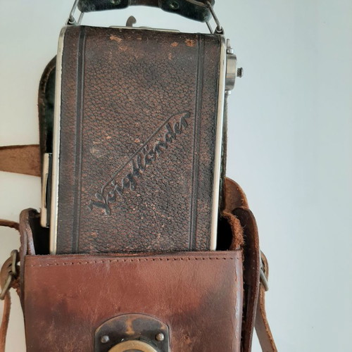 Vintage camera Voigtlander 1:6.3 from 1900s used with leather case
