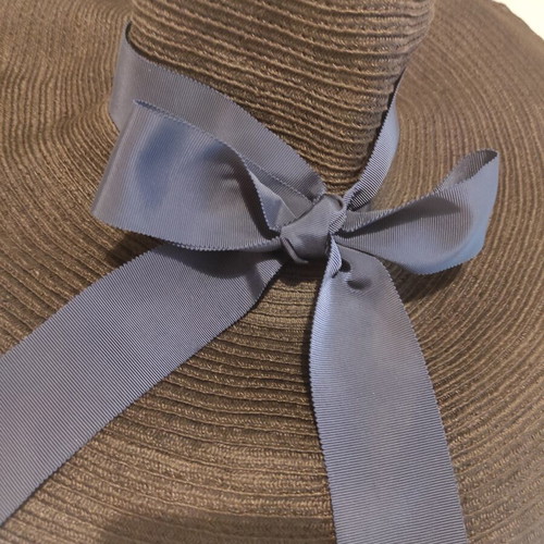 Lanvin bucket hat like new, large black with blue bow