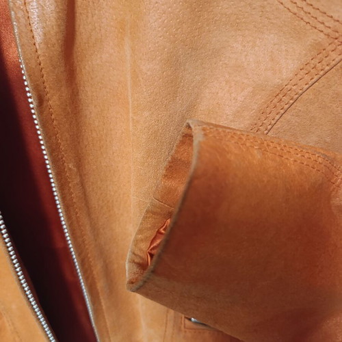 Suede jacket used, orange, size S