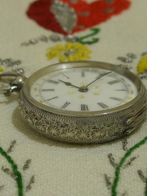 Silver men's pocket watch 1800s used