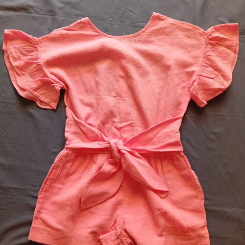 Zara Girls romper playsuit coral pink size 8y 128 cm like new