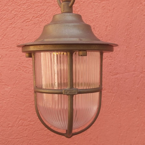 Brass outdoor lamp used, E27 socket, single piece
