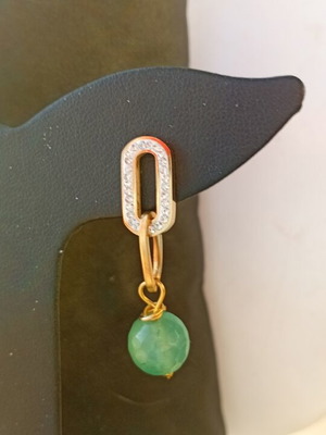 Χειροποίητα σκουλαρίκια με πέτρες jade, καινούργια, ανοξείδωτο ατσάλι