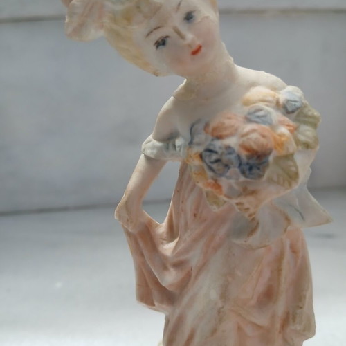 Vintage decorative figurine small lady with atmospheric details
