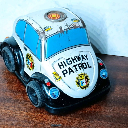 Τσίγκινο αυτοκινητάκι vintage made in Japan μεταχειρισμένο, Highway Patrol 11x6 εκ.