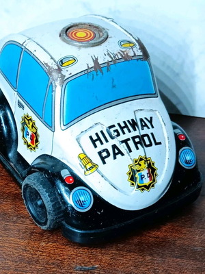 Τσίγκινο αυτοκινητάκι vintage made in Japan μεταχειρισμένο, Highway Patrol 11x6 εκ.