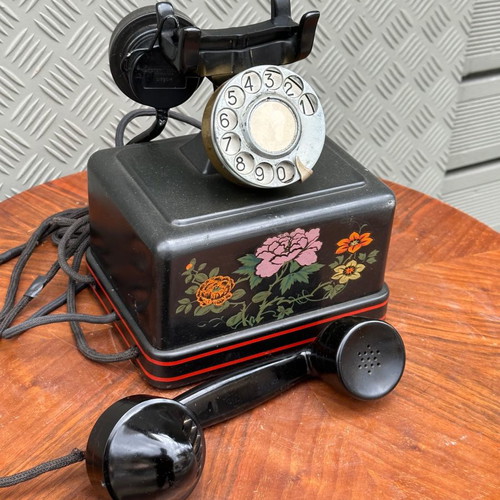 Old iron pre-war telephone used, functional
