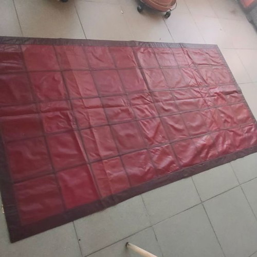 Leather rug new in burgundy and brown color