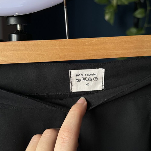 Sheer wide-leg black trousers like new, size L