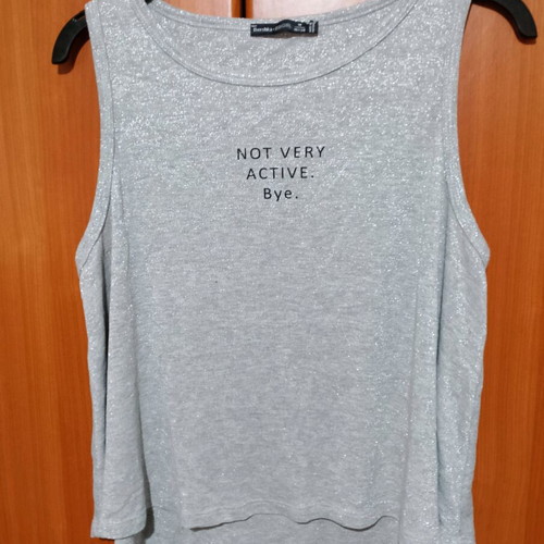 Bershka silver t-shirt like new, size M