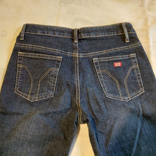 Dark blue jeans with silver bird design, like new, size S