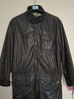 Barbour Bushman leather jacket used brown XL in very good condition