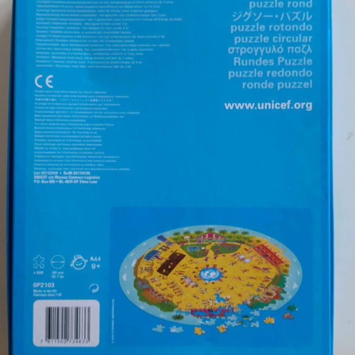 Unicef Round Puzzle 500 Pieces Like New