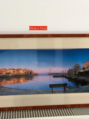 Πίνακας Κάδρο Χανιά Παλιά πόλη μεταχειρισμένο 62cm x 31cm