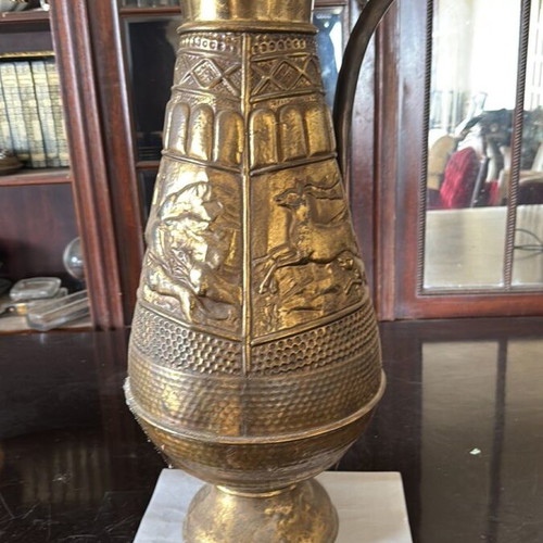German handmade bronze decorative vase used, 60 cm height