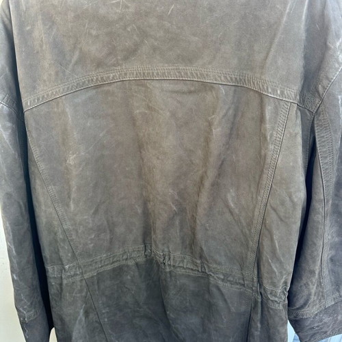 Leather anorak brown like new, size XXL