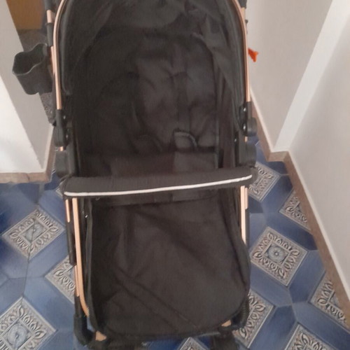 Lorelli Baby Stroller like new, black fabric with rose gold frame