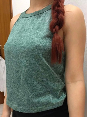 Shein gym top like new, green, size S