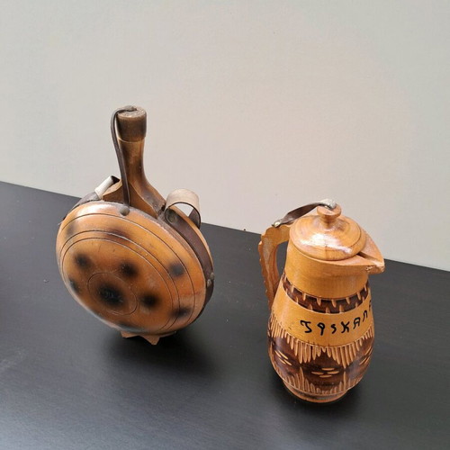 Wooden jug and flask vintage, like new