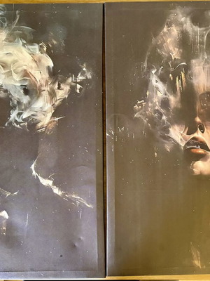Σετ 2 διακοσμητικοί πίνακες canvas abstract face art 60x40 cm, καινούργιοι