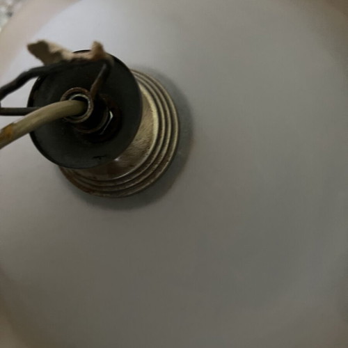 Vintage lamp light used, glass with beige shade