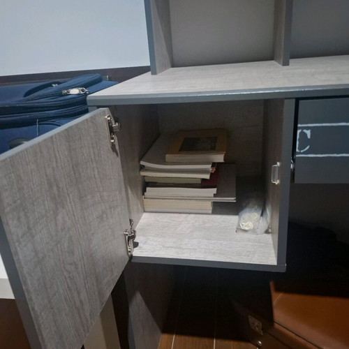 Work Desk like new with Shelf, Wooden Gray-Rustic