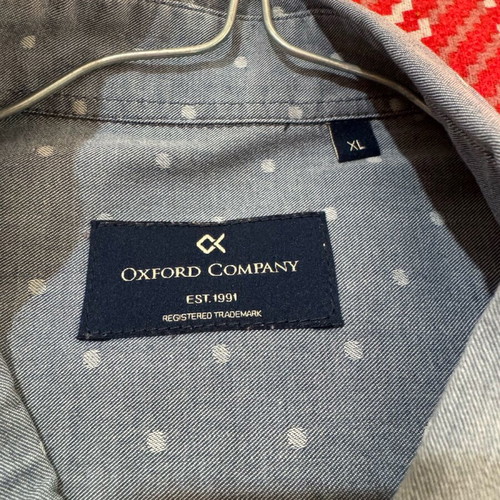Oxford Company shirt XL blue indigo polka dot like new