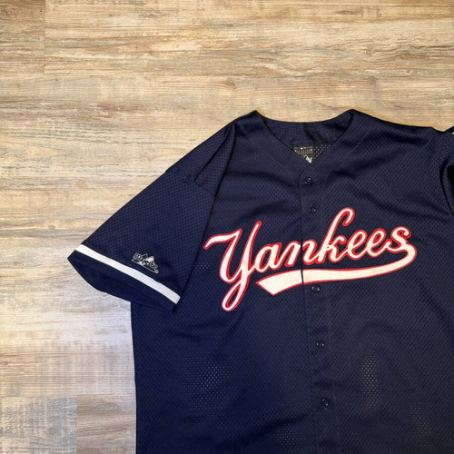 Yankees baseball jersey used, XL, navy blue mesh