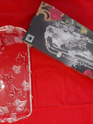 Rectangular crystal cake platter new 39x16 cm