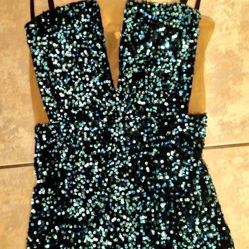 Prom dress with sequins like new, turquoise, size S