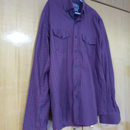 Berto Lucci checked shirt used, medium size, red-blue