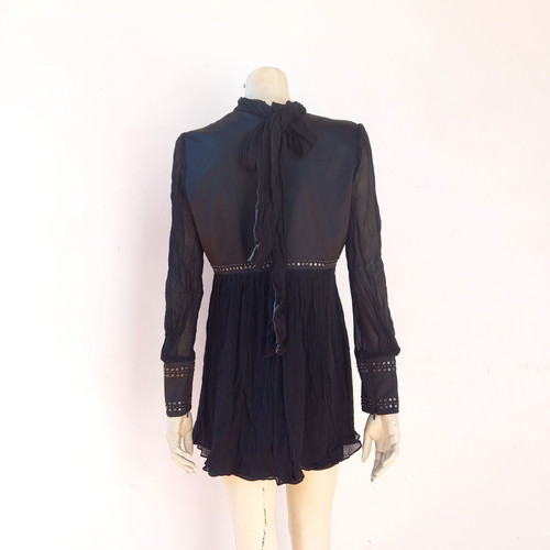 Silk blouse new with metallic details, size 44
